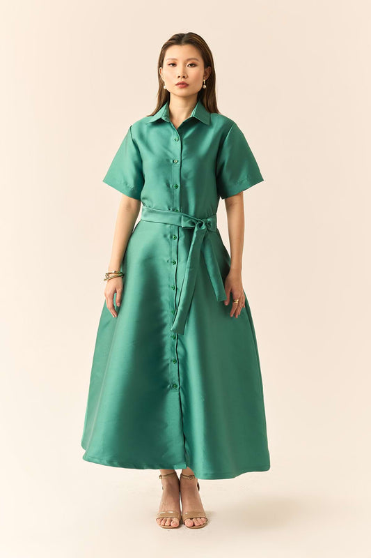 Eliana Dress in Mikado Silk