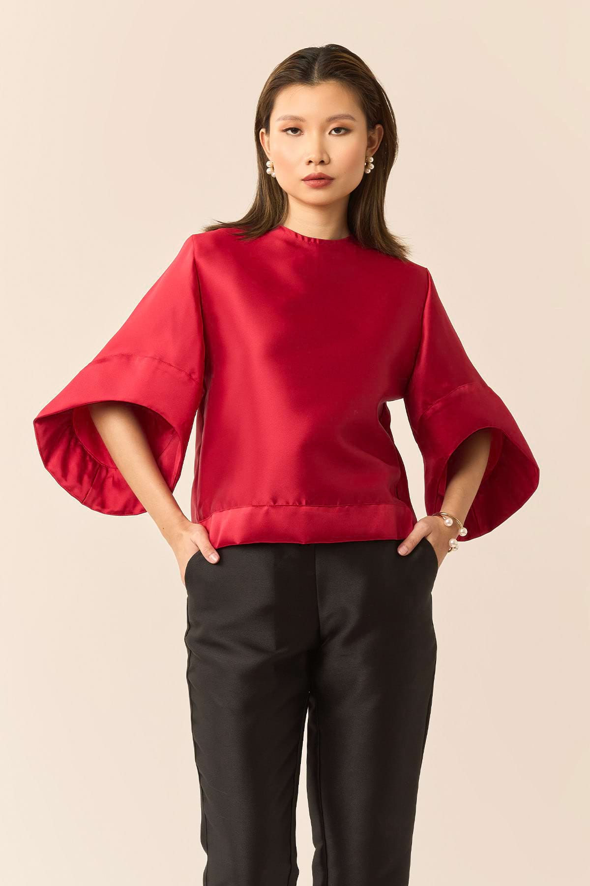 Gertrude Top in Mikado Silk