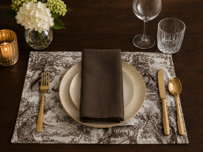Toile De Jouy Placemats - Mink (Set of 4)