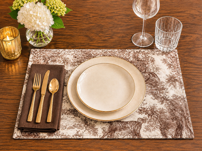 Toile De Jouy Placemats - Mink (Set of 4)
