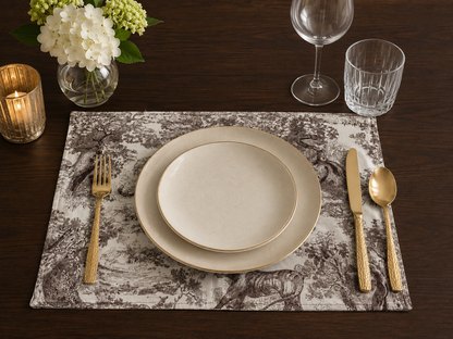 Toile De Jouy Placemats - Mink (Set of 4)
