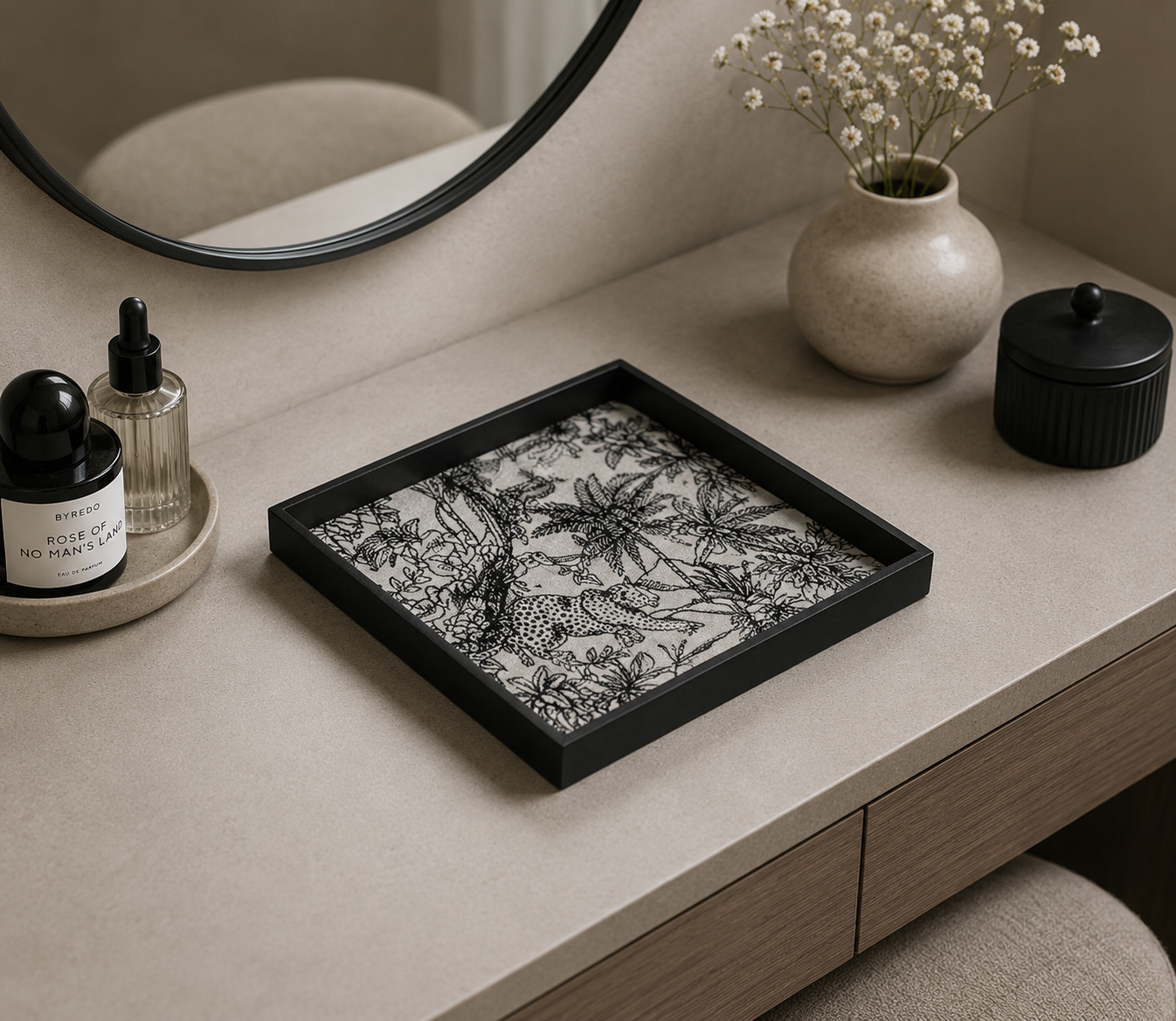 Toile De Jouy Square Tray
